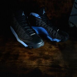Jordan Retro Black and Blue Sneakers
